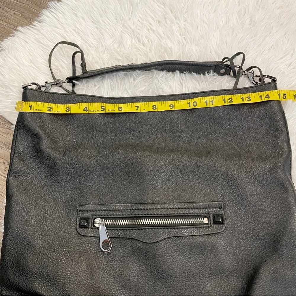 Rebecca Minkoff Purse Hobo Bucket Bag Black Leather Medium Designer Classic